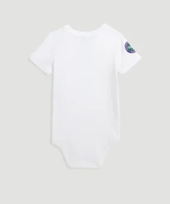 Wimbledon Polo Ralph Lauren Teddy Bear Babygrow - White-Kids Baby Grows