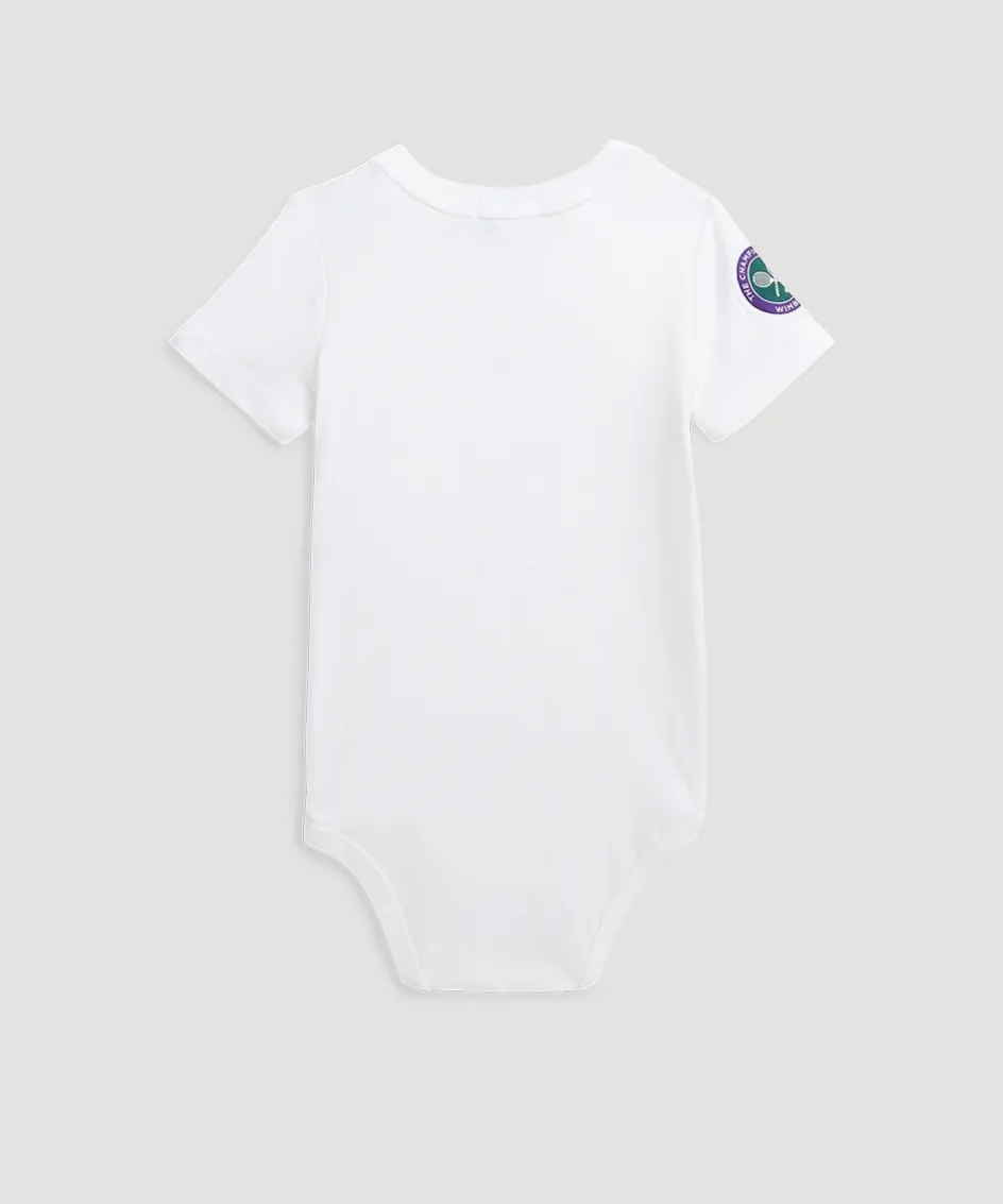 Wimbledon Polo Ralph Lauren Teddy Bear Babygrow - White-Kids Baby Grows