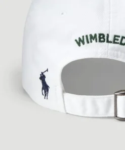 Wimbledon Polo Ralph Lauren Twill Ball Cap - White- Baseball Cap
