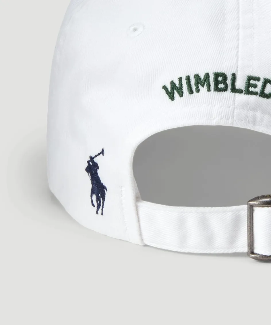 Wimbledon Polo Ralph Lauren Twill Ball Cap - White- Baseball Cap