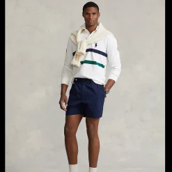 Wimbledon Polo Ralph Lauren Two Stripe Rugby Shirt - White- Shirts