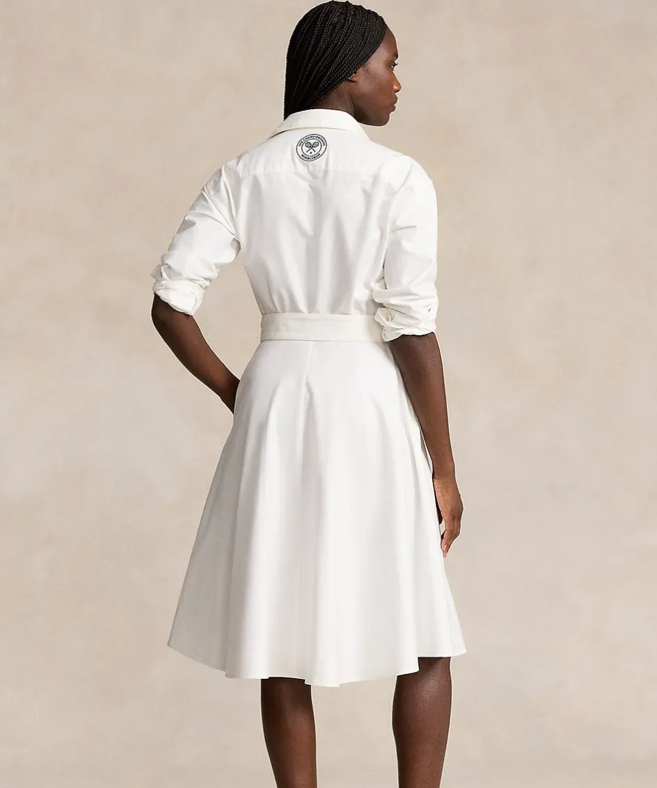 Wimbledon Polo Ralph Lauren Womens Cotton Oxford Shirtdress - White-Women Dresses & Skirts