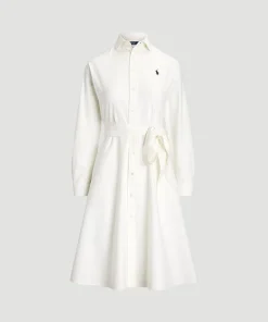 Wimbledon Polo Ralph Lauren Womens Cotton Oxford Shirtdress - White-Women Dresses & Skirts