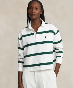 Wimbledon Polo Ralph Lauren Womens Cropped Rubgy Shirt-Women Tops & T-Shirts