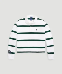 Wimbledon Polo Ralph Lauren Womens Cropped Rubgy Shirt-Women Tops & T-Shirts