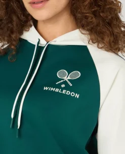 Wimbledon Relaxed Fit Stripe Hoodie in Green-Women Sweatshirts & Hoodies