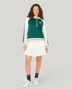 Wimbledon Relaxed Fit Stripe Hoodie in Green-Women Sweatshirts & Hoodies