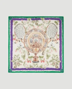 Wimbledon Silk Scarf - Trophy - 70x70-Women Scarves|Accessories