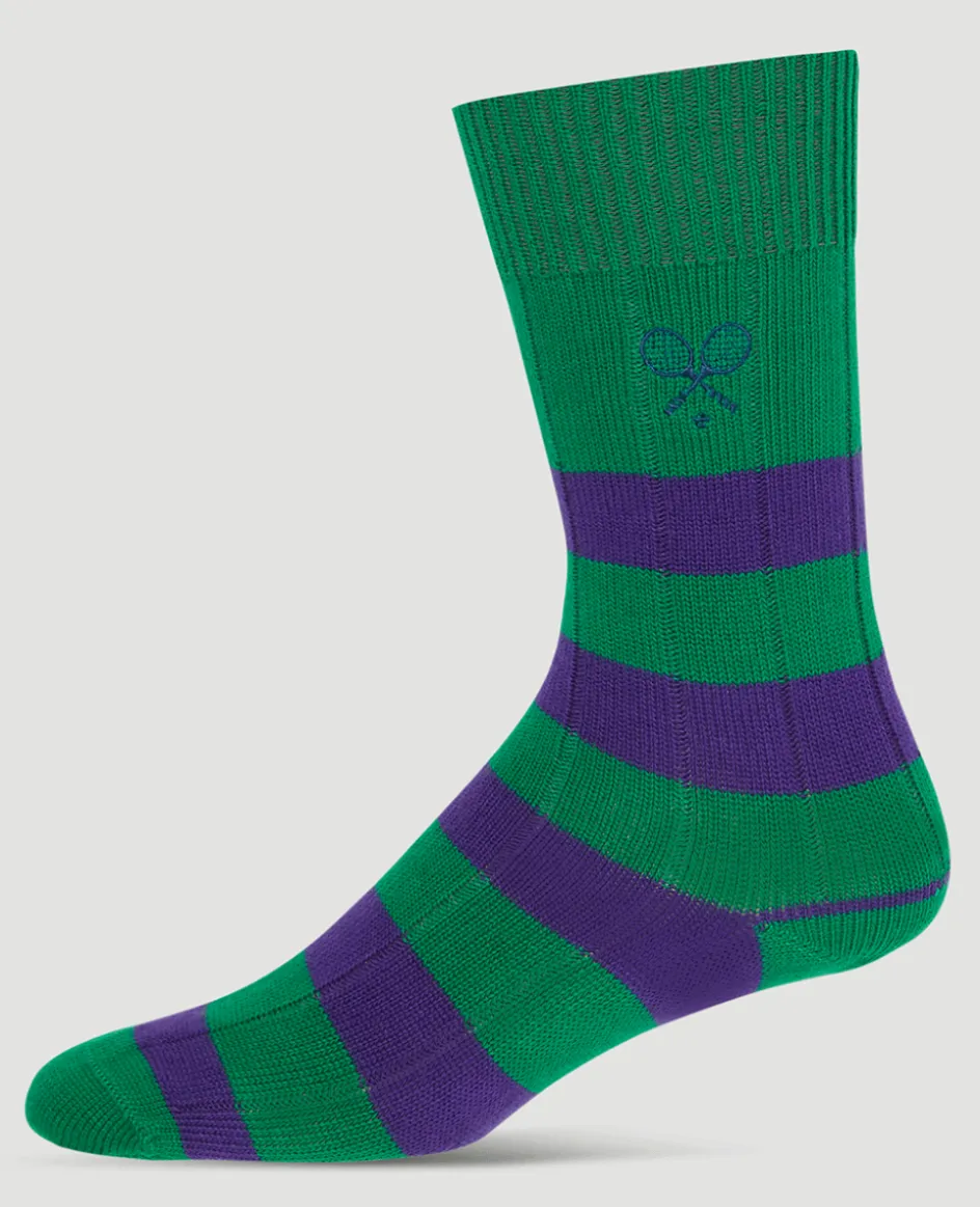 Wimbledon Socks Rugby - Green & Purple-Women Accessories|Accessories