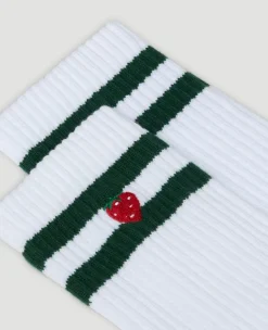 Wimbledon Strawberry Icon Crew Socks in White-Women Accessories|Accessories