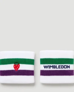 Wimbledon Strawberry Icon Sweatband Twin Pack in White-Women Court Accessories|Accessories