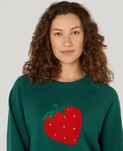 Wimbledon Strawberry Icon Sweater in Green-Women Sweatshirts & Hoodies