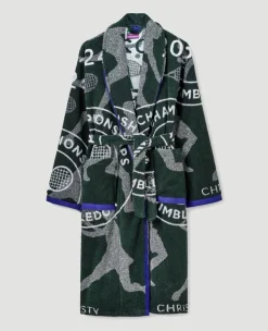 Wimbledon The Championships 2024 Cotton Towelling Robe in Green- Towels