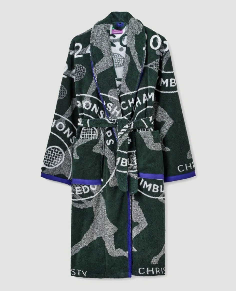 Wimbledon The Championships 2024 Cotton Towelling Robe in Green- Towels