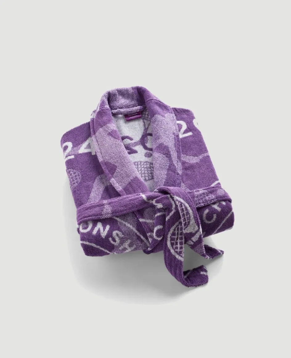Wimbledon The Championships 2024 Cotton Towelling Robe in Purple- Towels