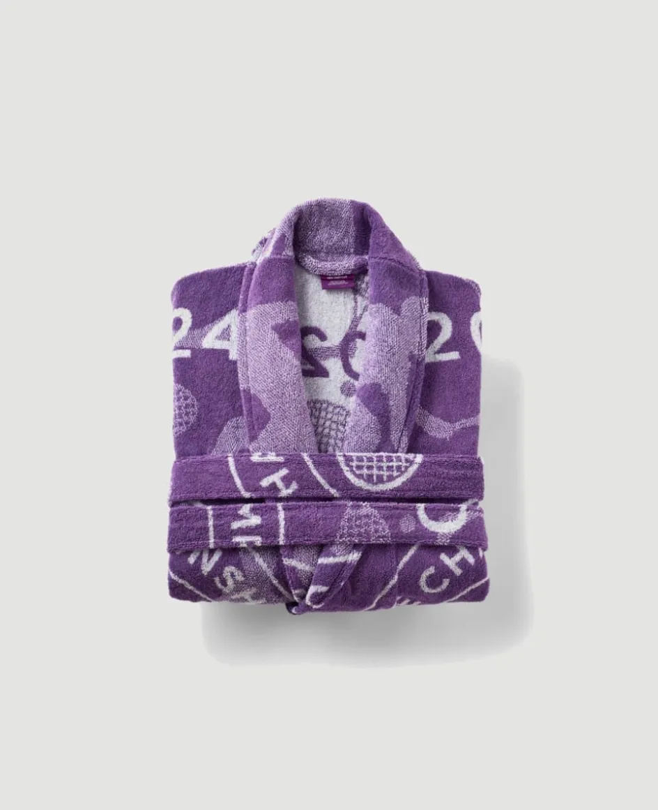 Wimbledon The Championships 2024 Cotton Towelling Robe in Purple- Towels