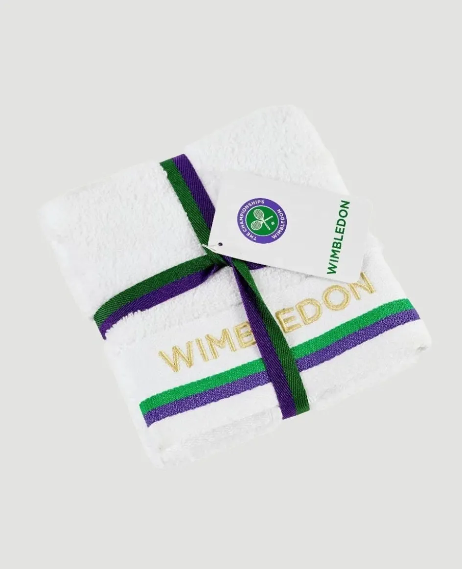Wimbledon White Cotton Sports Towel 40x70cm- Towels