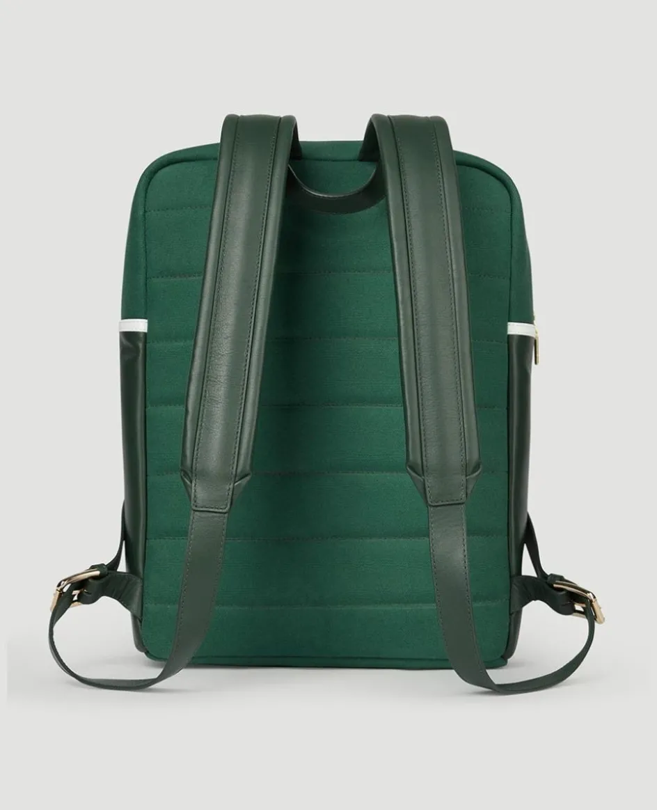 Wimbledon Leather & Canvas Backpack - Botanical- Backpack