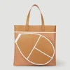 Wimbledon Leather & Canvas Racket Tote Bag - Tan- Tote|Bags