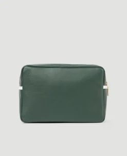 Wimbledon Leather Washbag - Botanical- Travel