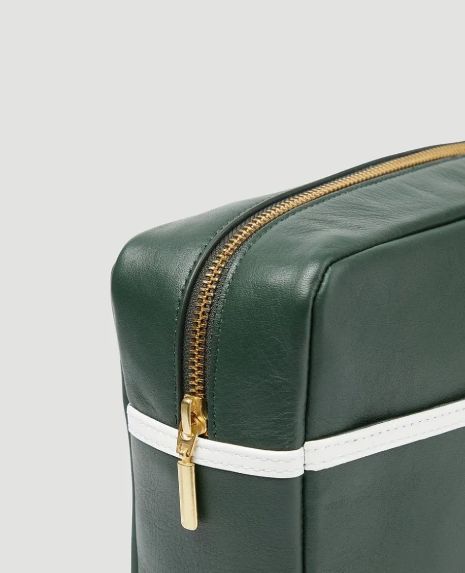 Wimbledon Leather Washbag - Botanical- Travel