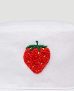 Wimbledon Strawberry Bucket Hat - White- Bucket Hat