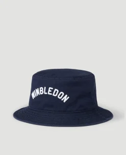Wimbledon Wordmark Bucket Hat - Navy- Bucket Hat