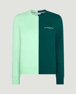 Wimbledon Womens Block Sweatshirt - Green-Women Sweatshirts & Hoodies