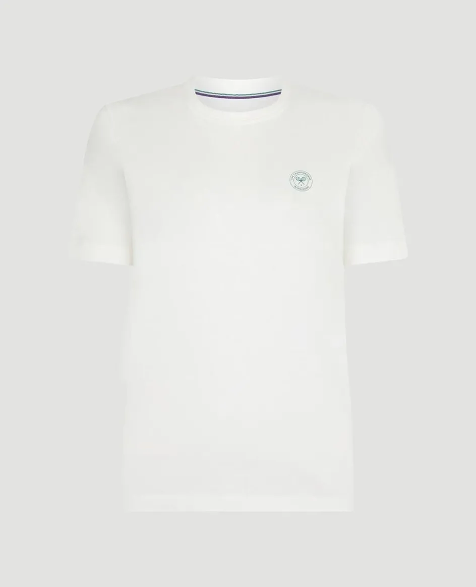 Wimbledon Womens Brushstrokes T-Shirt - White-Women Tops & T-Shirts