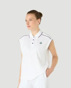 Wimbledon Womens Cap Sleeved Polo - White-Women Tops & T-Shirts|Tops & T-Shirts