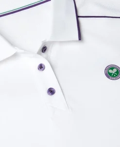 Wimbledon Womens Cap Sleeved Polo - White-Women Tops & T-Shirts|Tops & T-Shirts