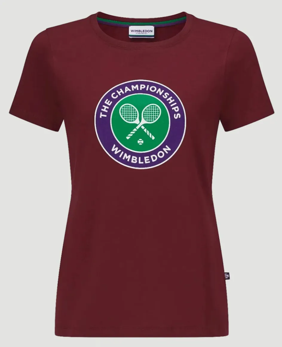 Wimbledon Women's Championships Logo T-Shirt - Oxblood-Women Tops & T-Shirts