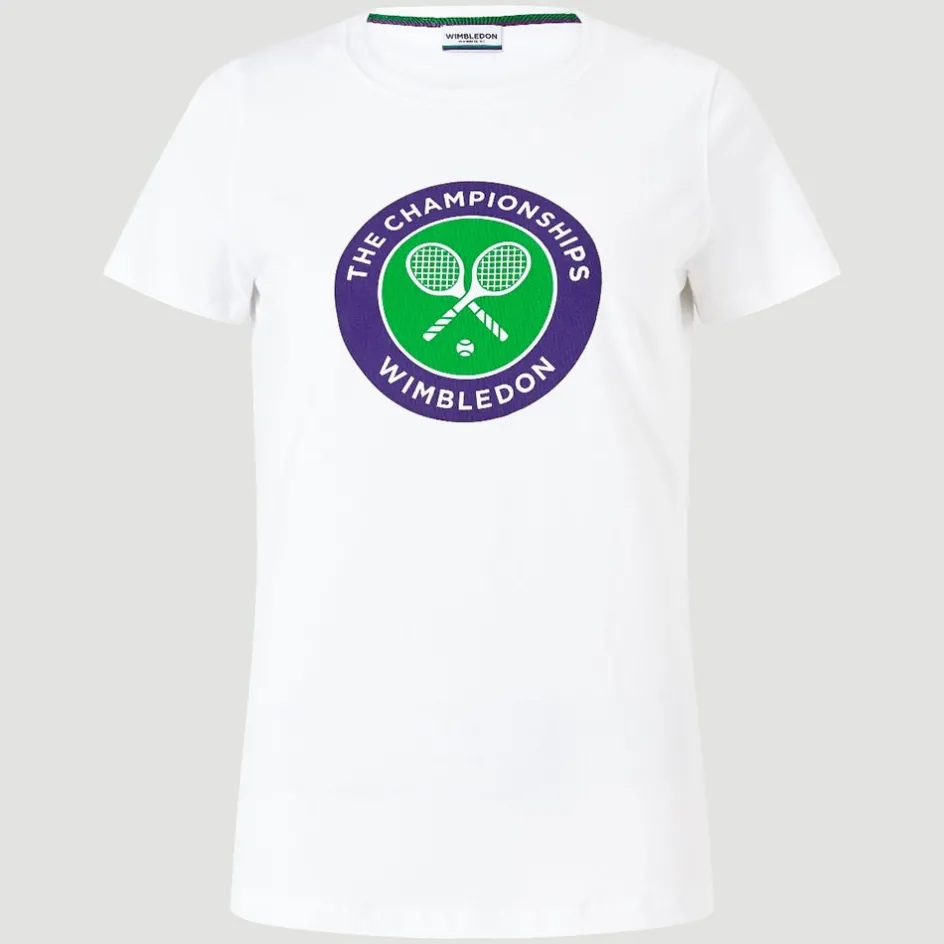 Wimbledon Women's Championships Logo T-Shirt - White-Women Tops & T-Shirts