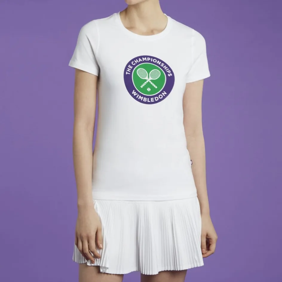 Wimbledon Women's Championships Logo T-Shirt - White-Women Tops & T-Shirts