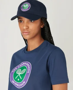 Wimbledon Womens Championships Logo T-Shirt - Navy-Women Tops & T-Shirts