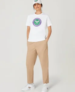 Wimbledon Womens Championships Logo T-Shirt - White-Women Tops & T-Shirts