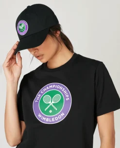 Wimbledon Womens Championships Logo T-Shirt - Black-Women Tops & T-Shirts