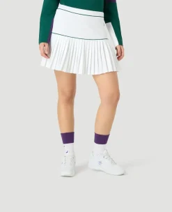 Wimbledon Womens Contrast Skort - White-Women Dresses & Skorts|Dresses & Skirts