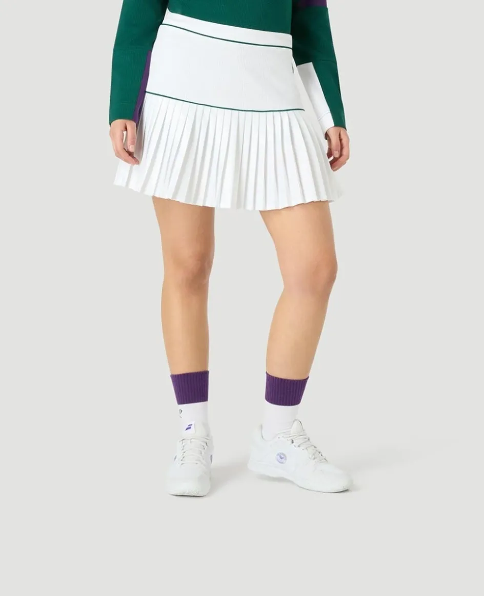 Wimbledon Womens Contrast Skort - White-Women Dresses & Skorts|Dresses & Skirts