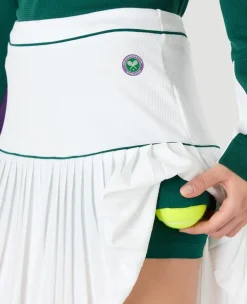 Wimbledon Womens Contrast Skort - White-Women Dresses & Skorts|Dresses & Skirts