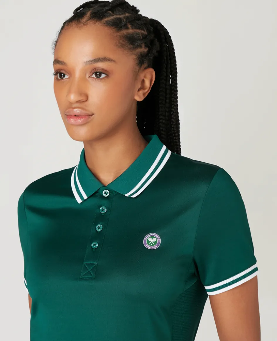 Wimbledon Women's Core Performance Polo - Green-Women Tops & T-Shirts