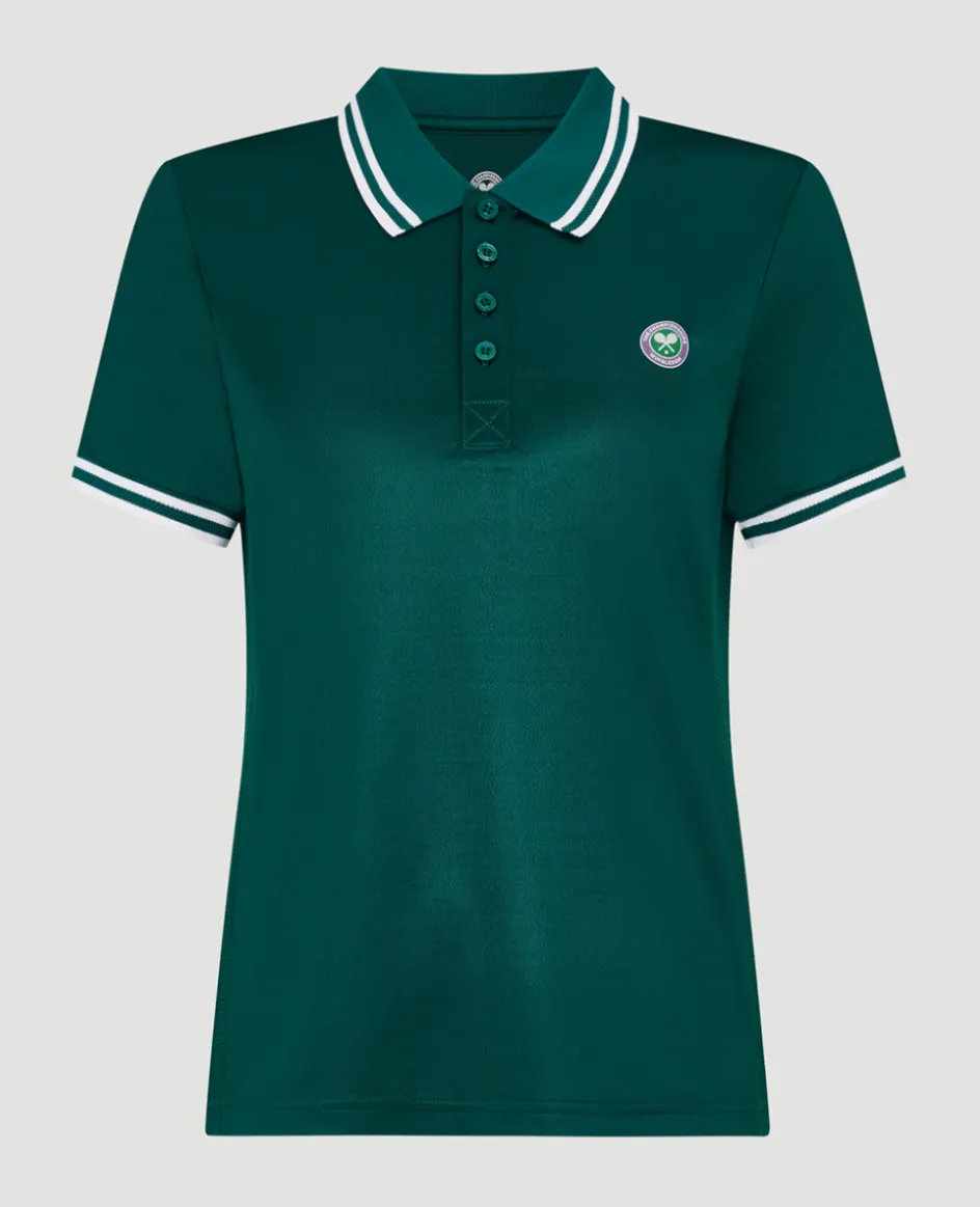 Wimbledon Women's Core Performance Polo - Green-Women Tops & T-Shirts