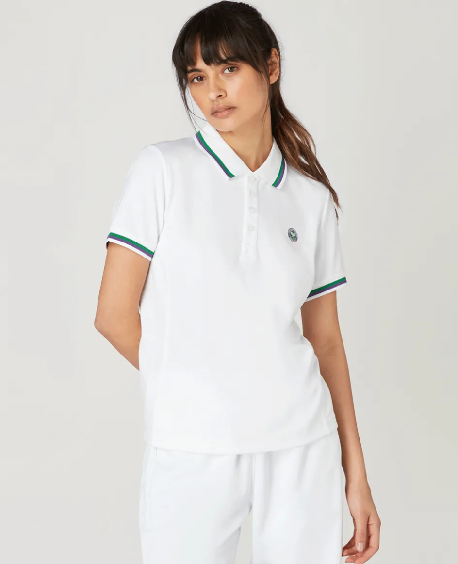 Wimbledon Women's Core Performance Polo - White-Women Tops & T-Shirts|Tops & T-Shirts