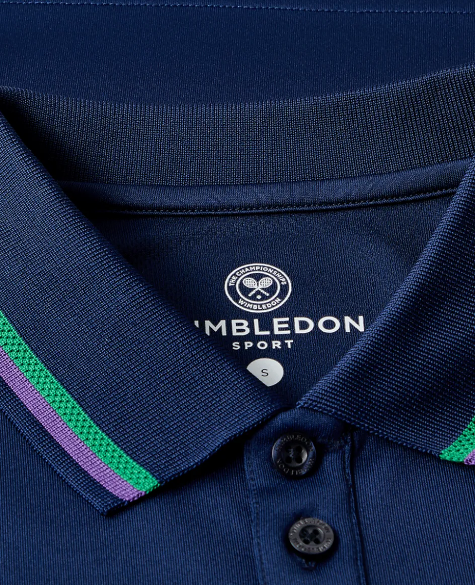 Wimbledon Women's Core Performance Polo - Navy-Women Tops & T-Shirts|Tops & T-Shirts
