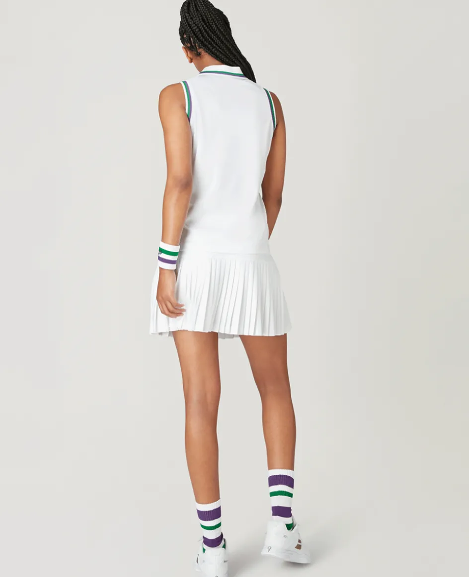 Wimbledon Women's Core Performance Sleeveless Polo - White-Women Tops & T-Shirts|Tops & T-Shirts