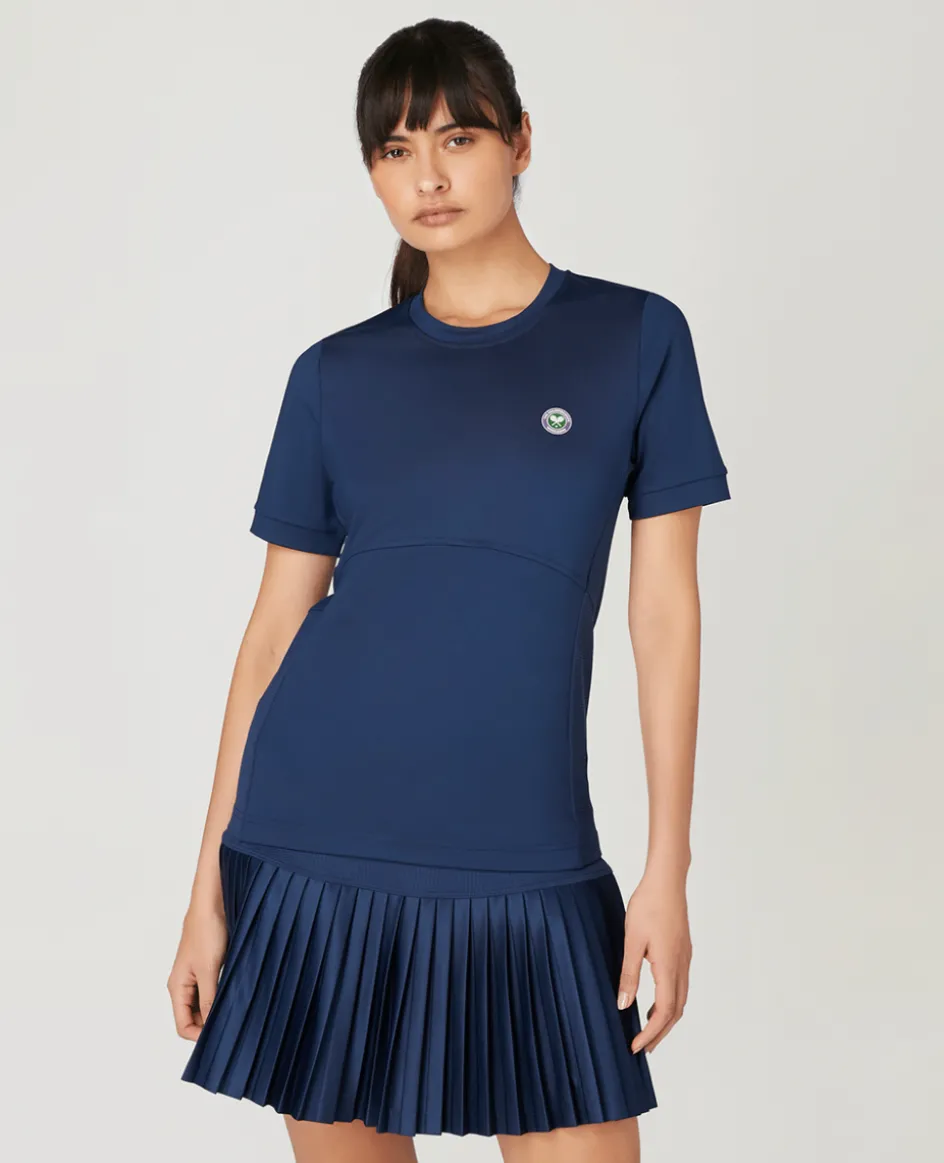 Wimbledon Women's Core Performance Tee - Navy-Women Tops & T-Shirts|Tops & T-Shirts