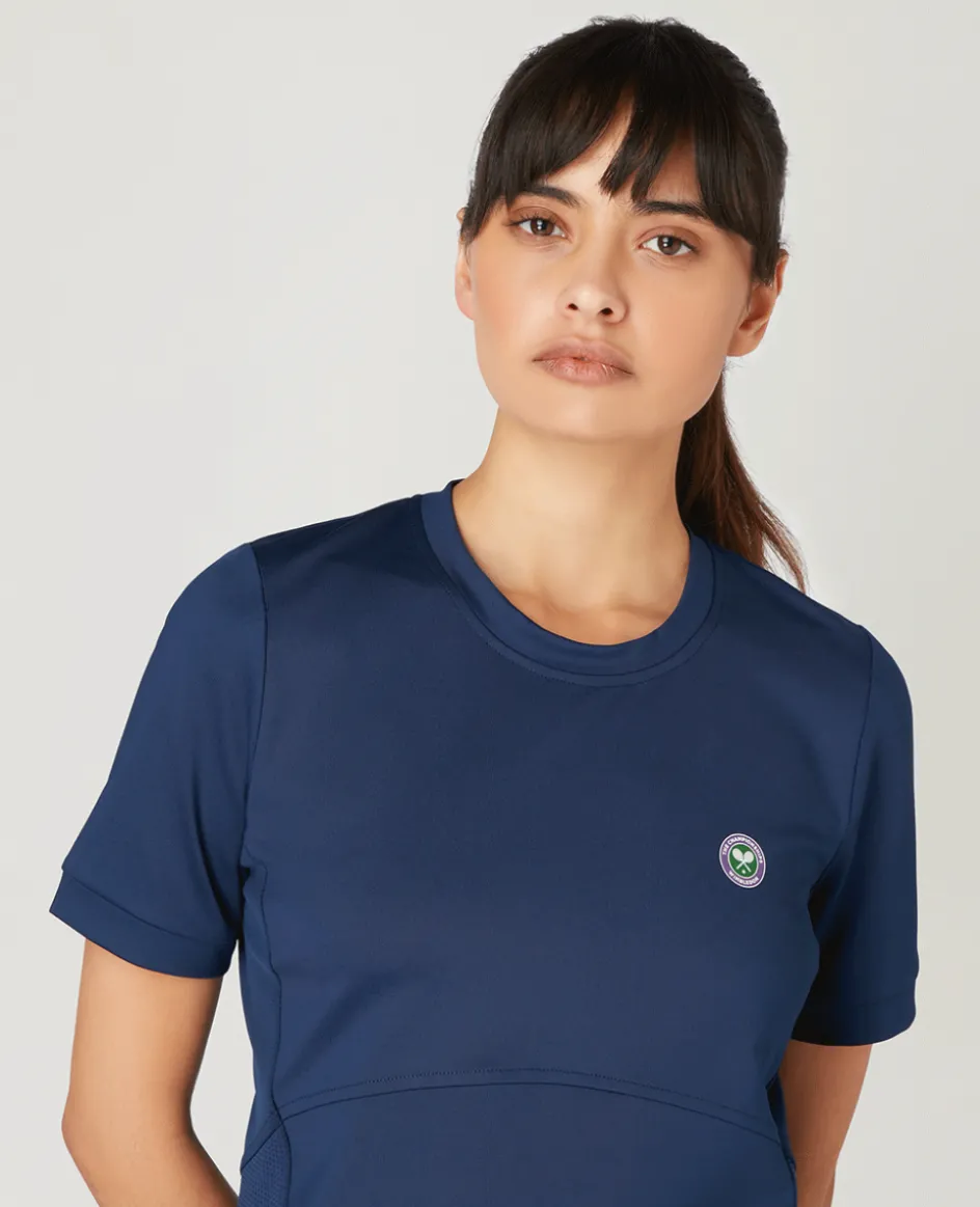 Wimbledon Women's Core Performance Tee - Navy-Women Tops & T-Shirts|Tops & T-Shirts