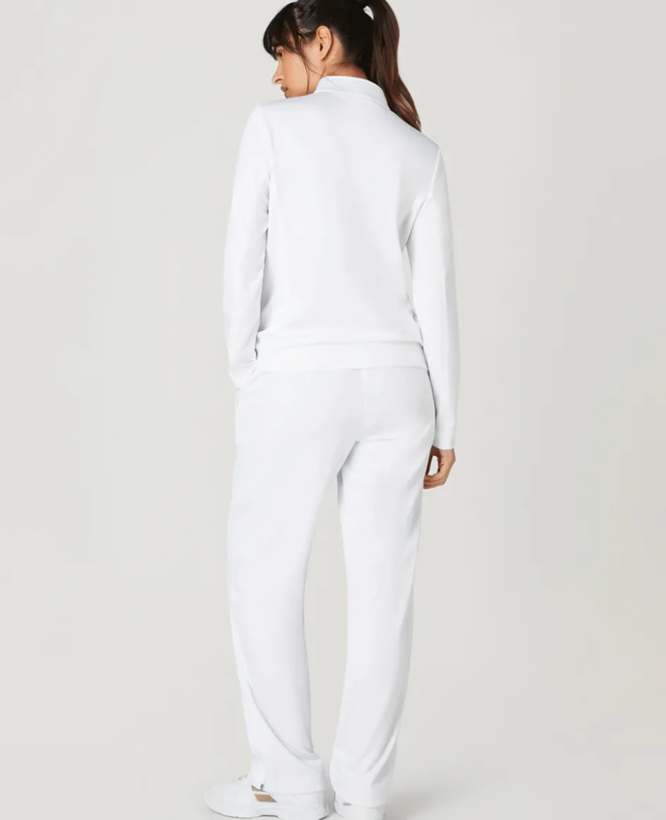 Wimbledon Women's Core Performance 1/4 Zip Training Top - White-Women Sweatshirts & Hoodies|Sweatshirts & Hoodies