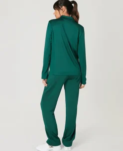 Wimbledon Women's Core Performance 1/4 Zip Training Top - Green-Women Sweatshirts & Hoodies
