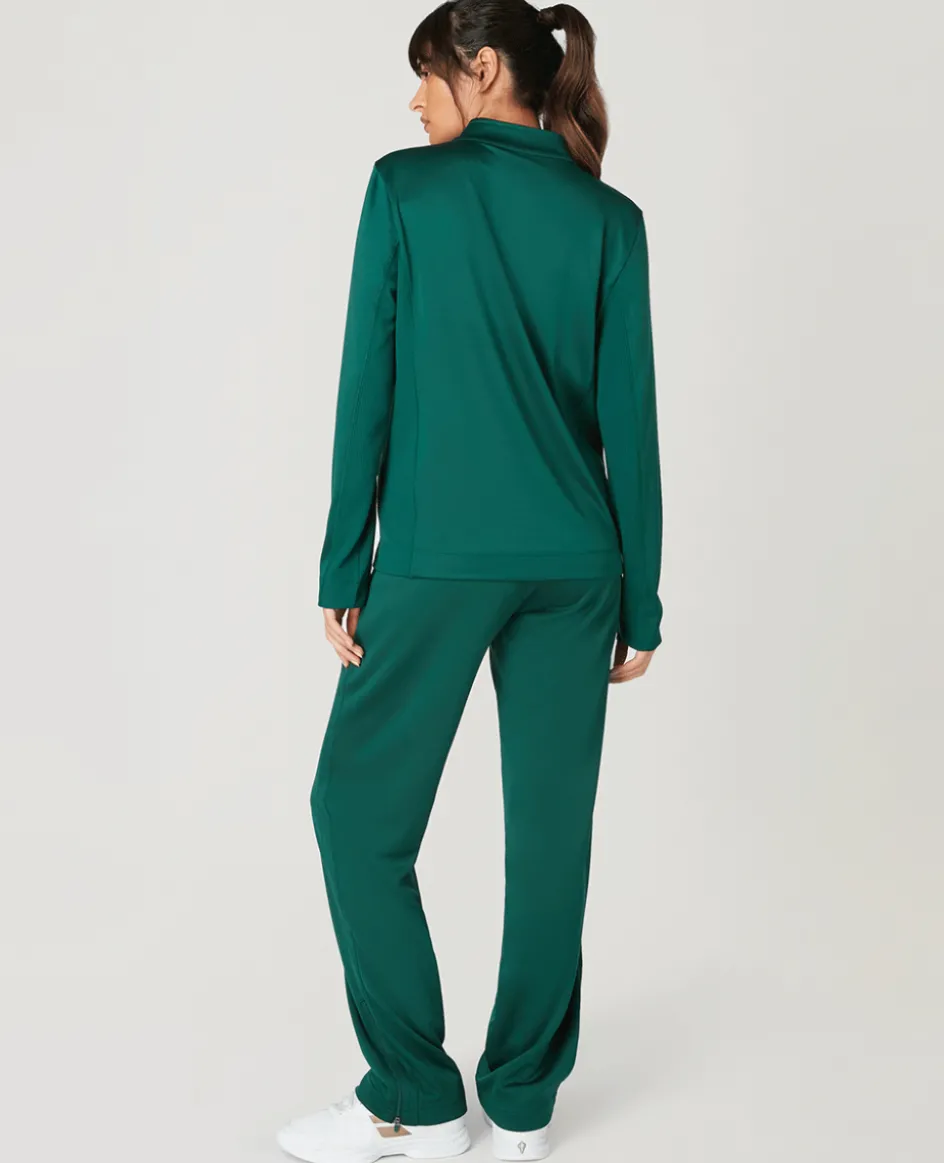 Wimbledon Women's Core Performance 1/4 Zip Training Top - Green-Women Sweatshirts & Hoodies